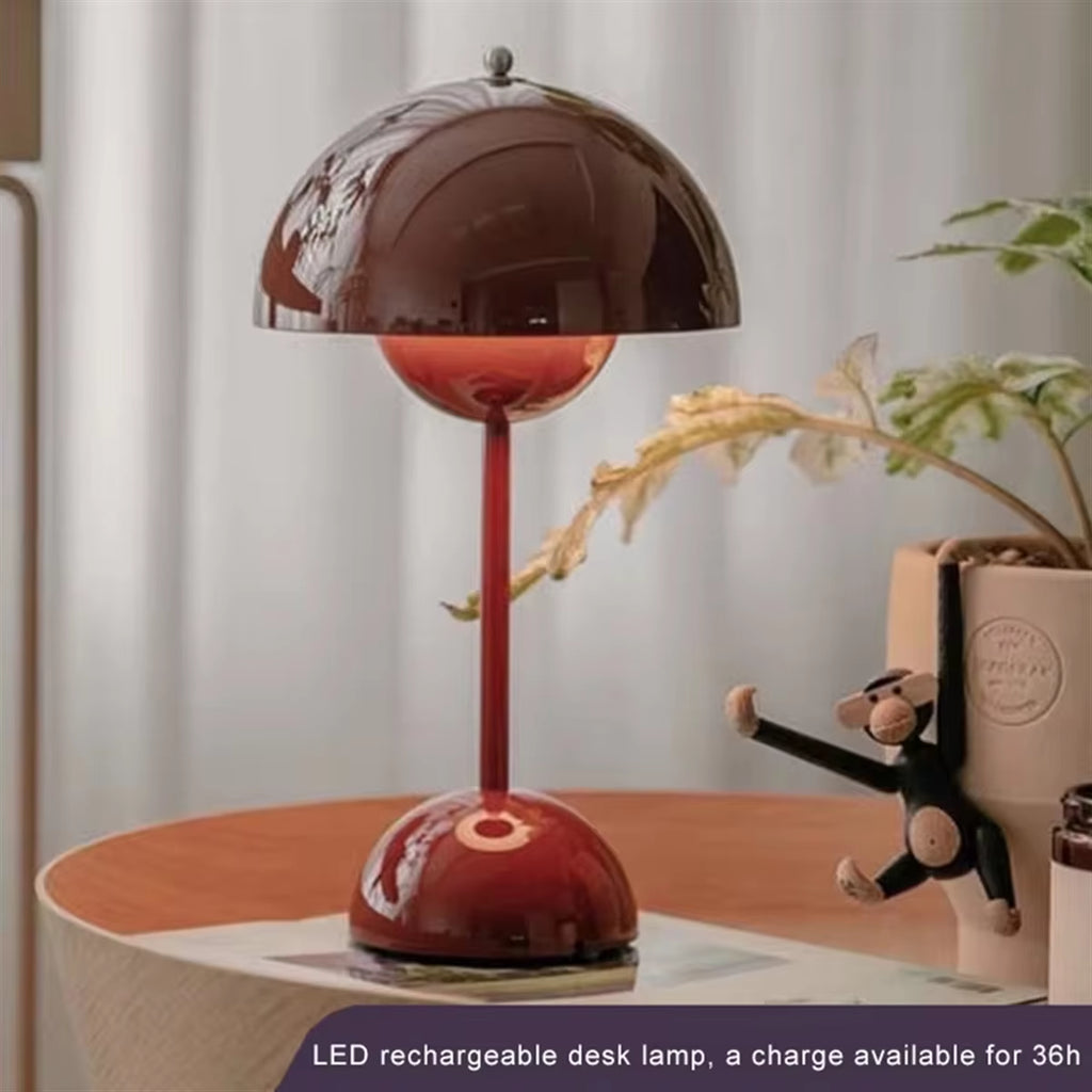 AAAL Mushroom Flower Bud Rechargeable LED Tablelamp Desk Night for Bedroom Dining Touch Night Light Simple Moderndecoration A