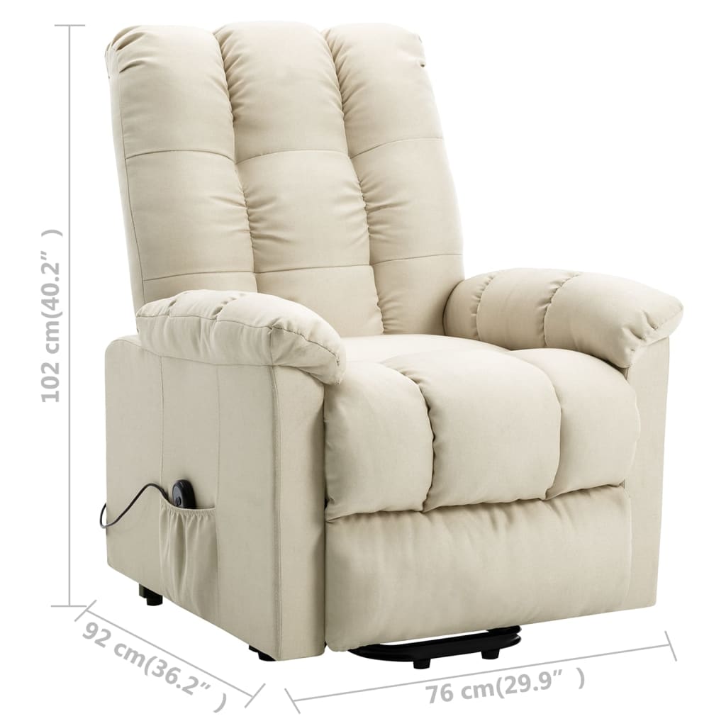 vidaXL Power Lift Recliner Electric Lift Chair for Home Theater Cinema Fabric