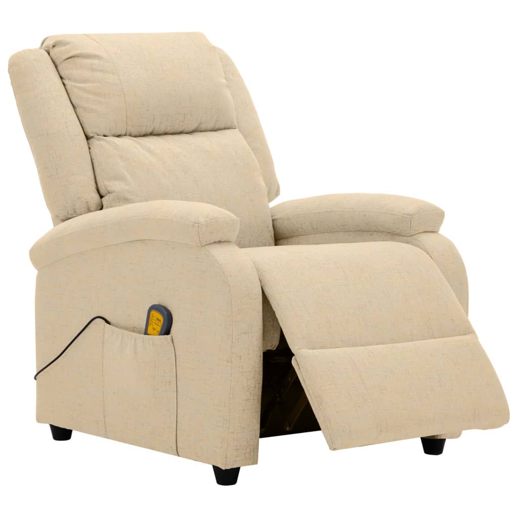 vidaXL Massage Recliner Chair Electric Push Cozy Chair for Elderly Fabric