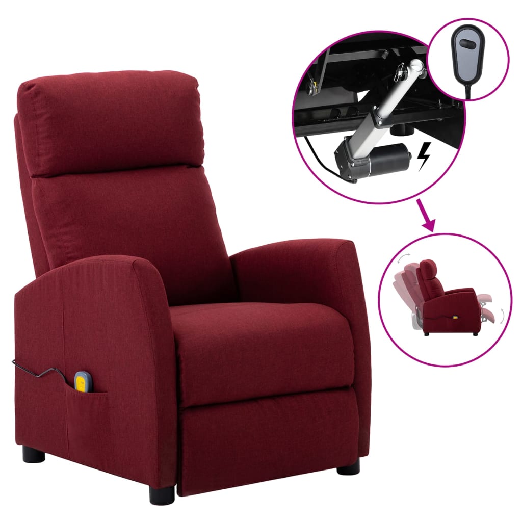 vidaXL Massage Recliner Chair Electric Push Cozy Armchair for Elderly Fabric