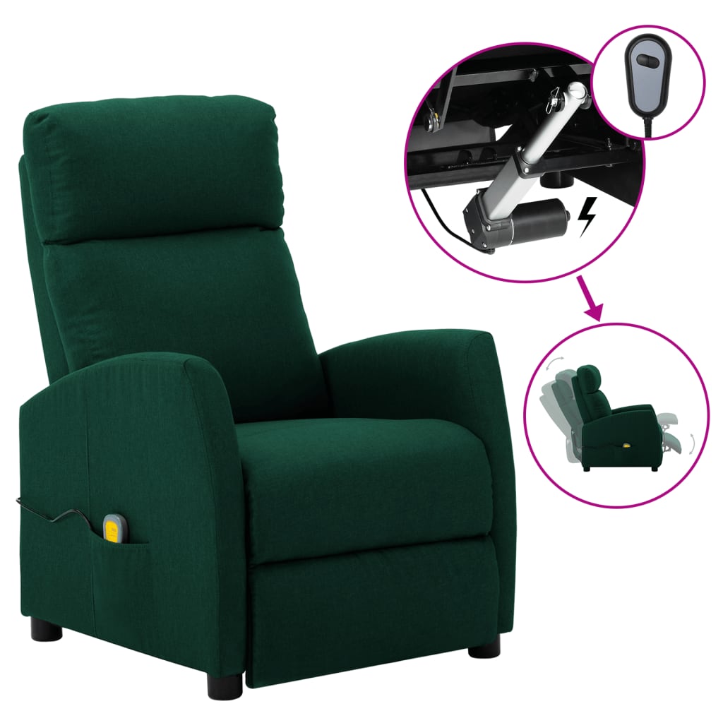 vidaXL Massage Recliner Chair Electric Push Cozy Armchair for Elderly Fabric