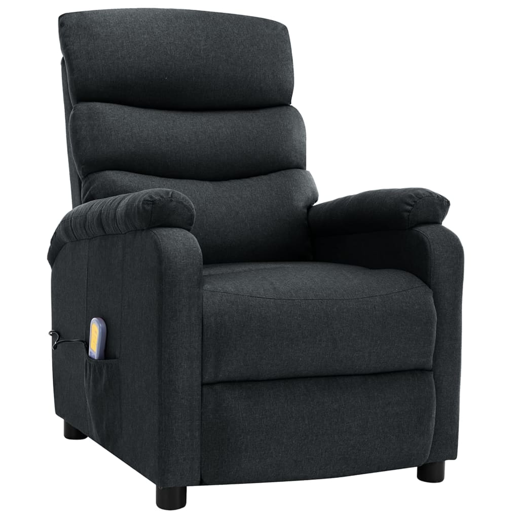 vidaXL Massage Recliner Black Fabric