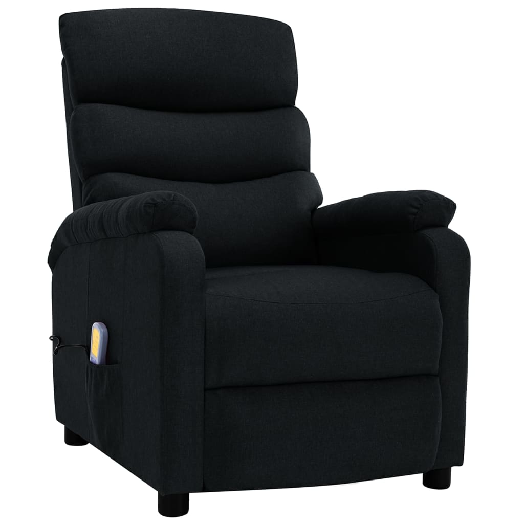 vidaXL Massage Recliner Black Fabric