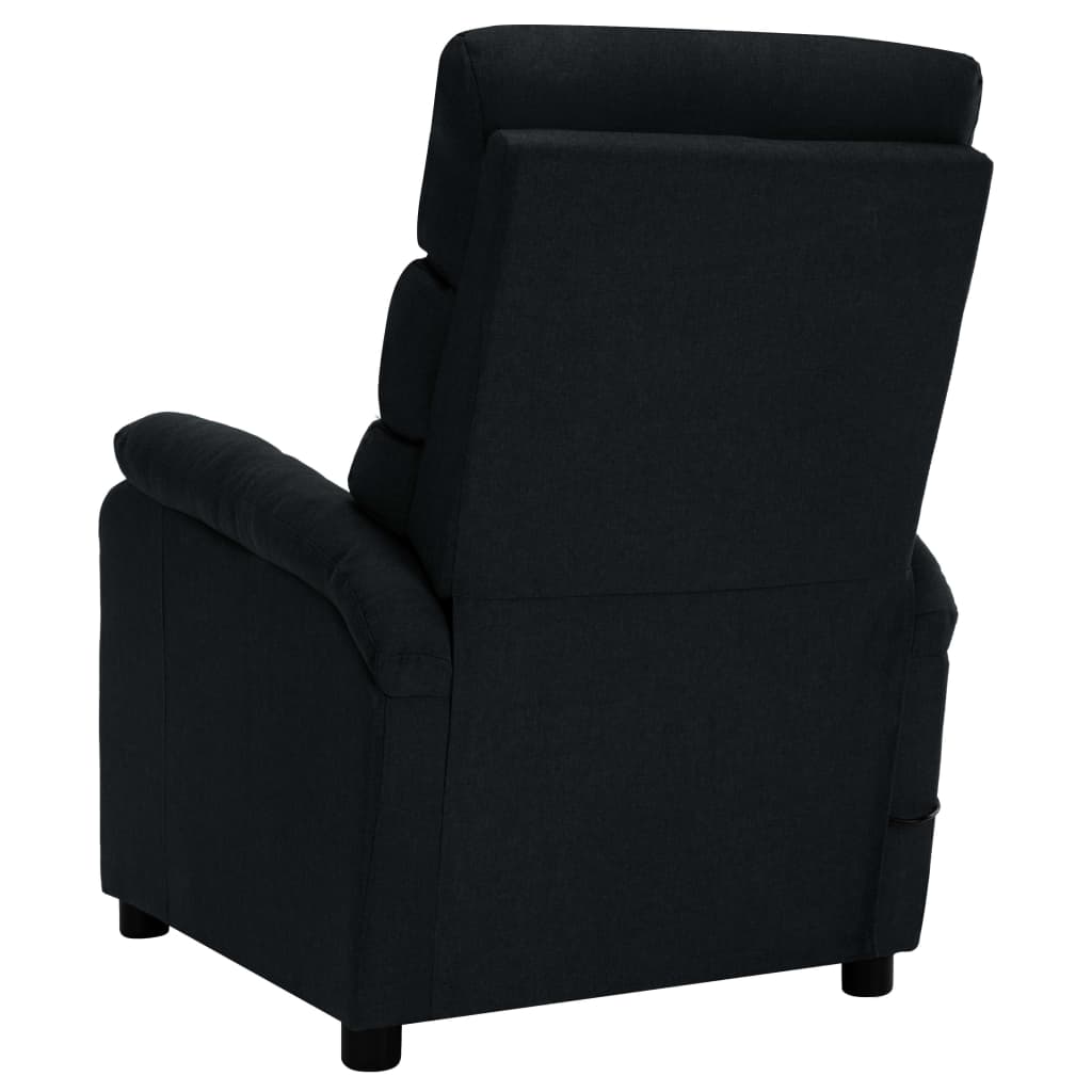 vidaXL Massage Recliner Black Fabric