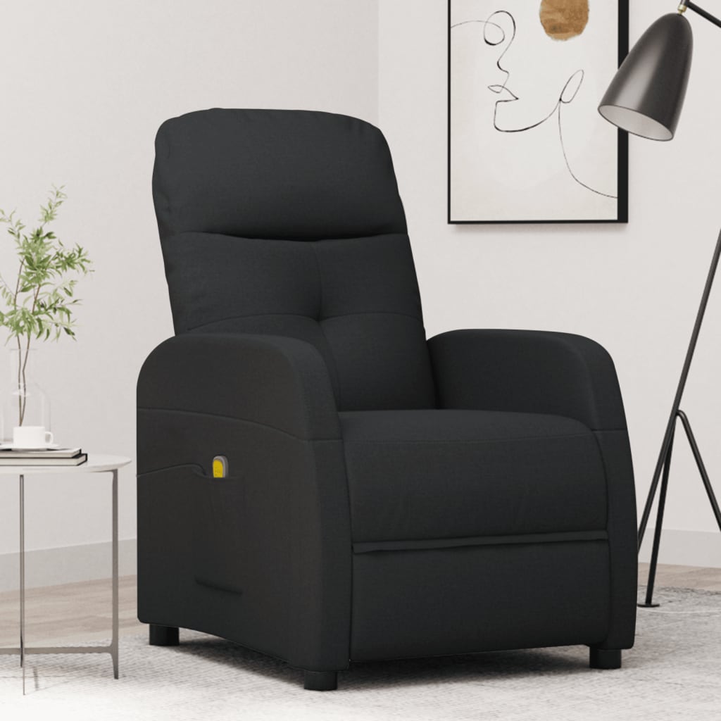 vidaXL Massage Chair Black Fabric