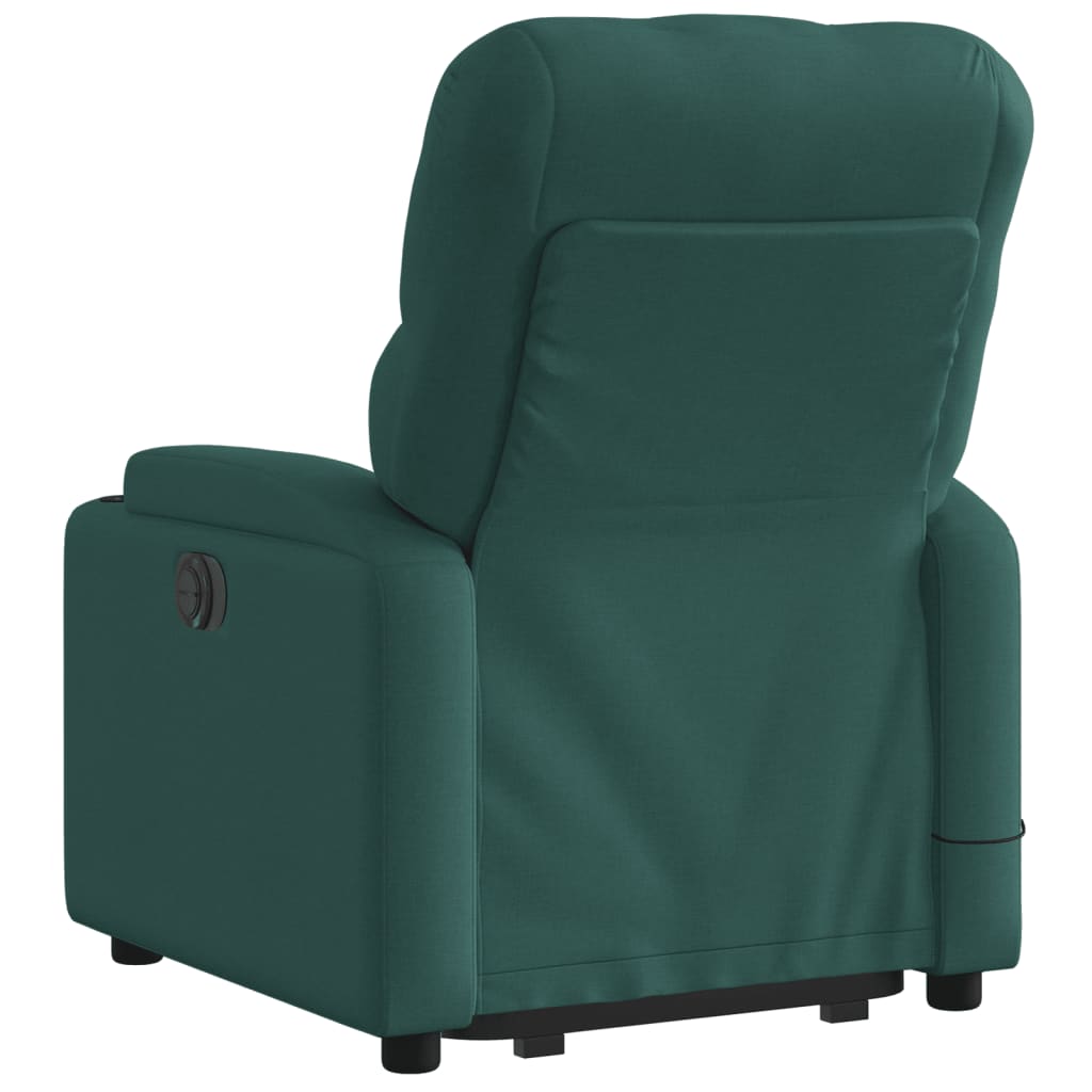 vidaXL Electric Stand up Massage Recliner Chair Dark Green Fabric