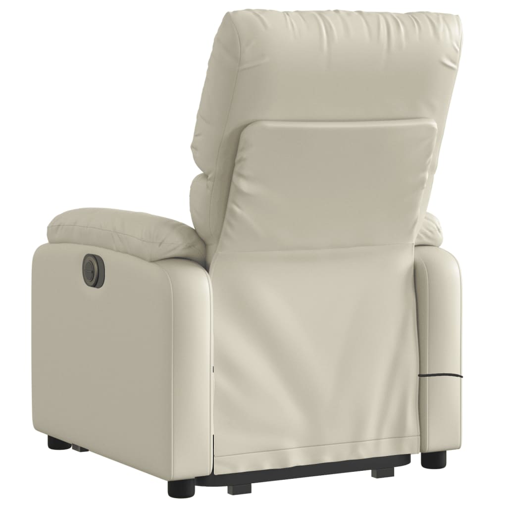 vidaXL Electric Stand up Massage Recliner Chair Cream Faux Leather