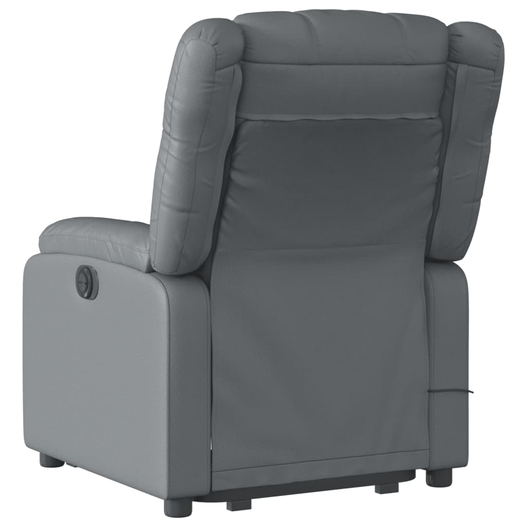 vidaXL Electric Stand up Massage Recliner Chair Gray Faux Leather