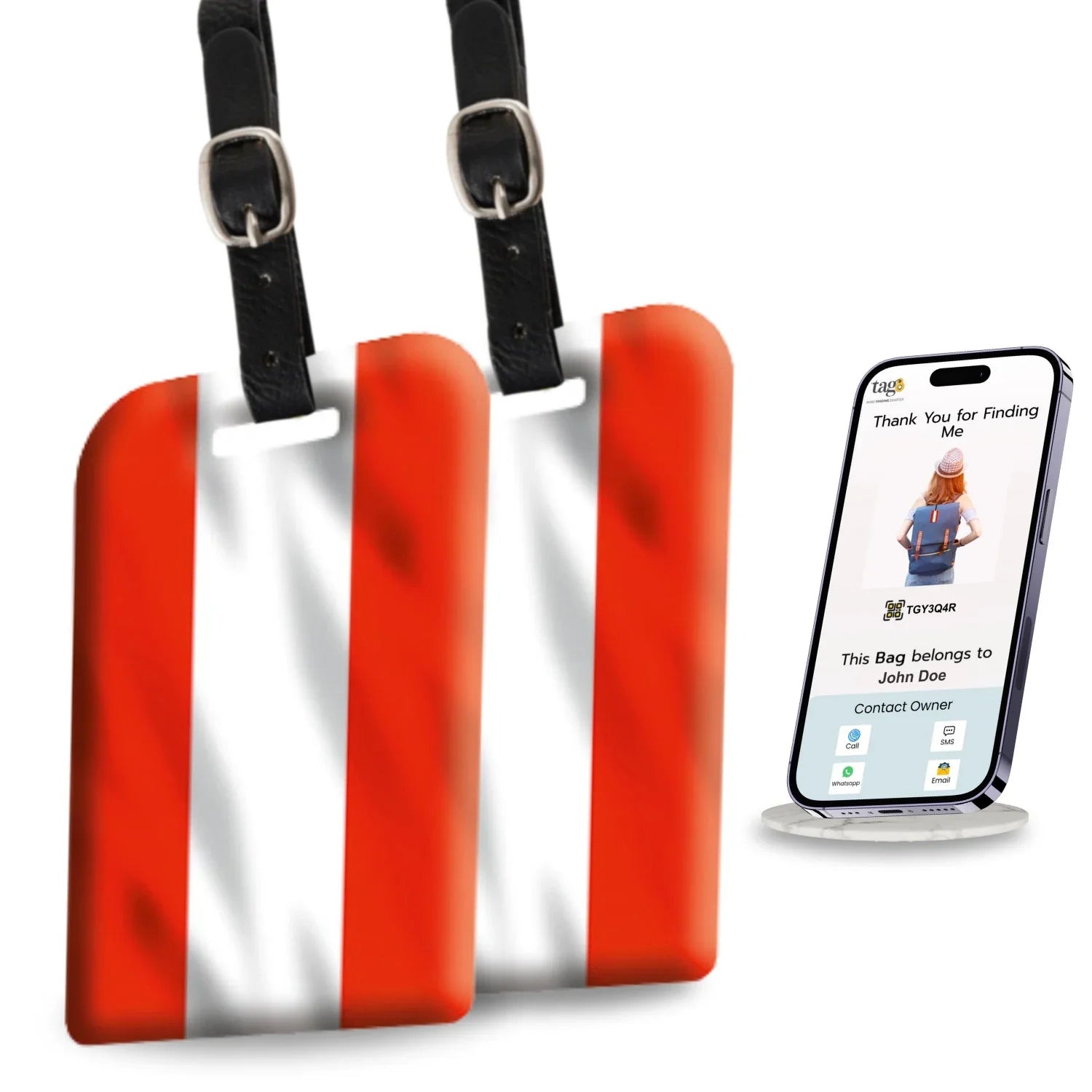 Smart Bag Security Tag - Austria Flag [Pack 2]