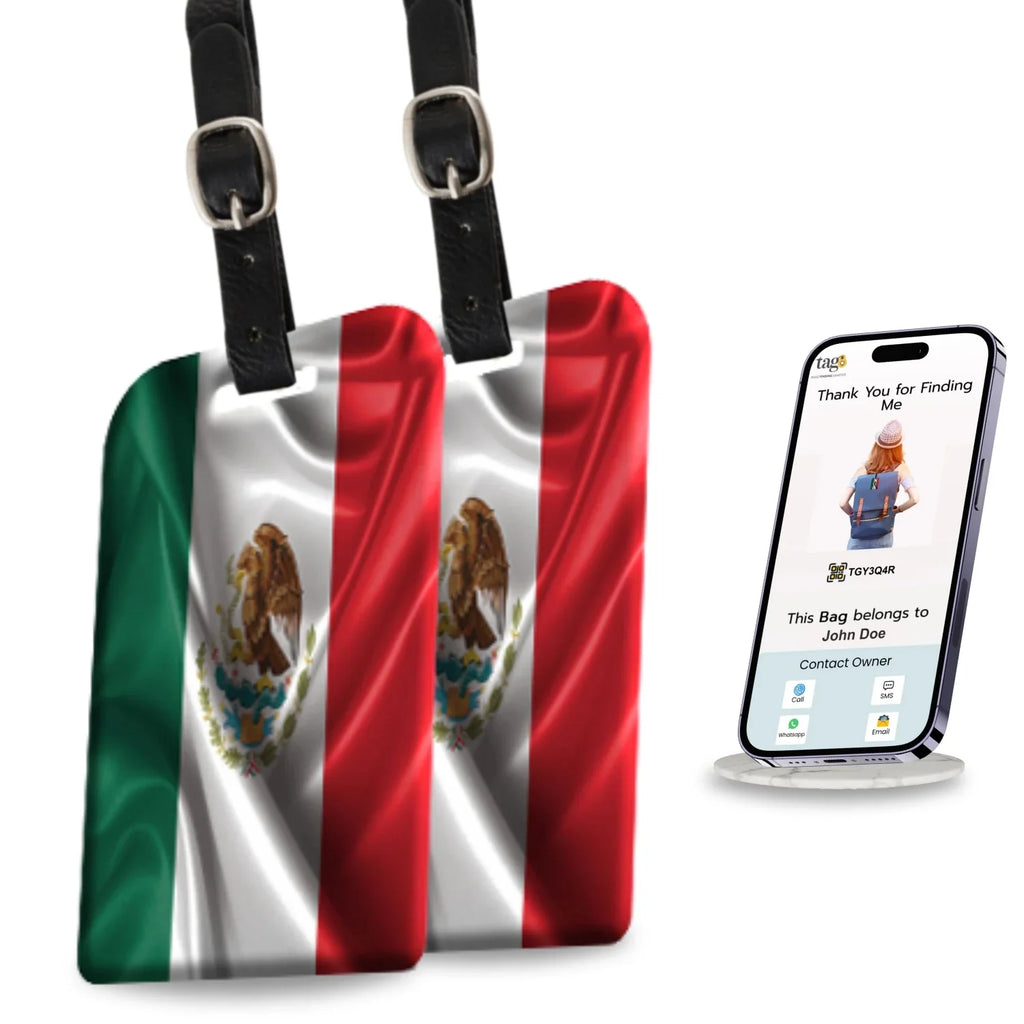 Smart Bag Security Tag - Mexico Flag [Pack 2]