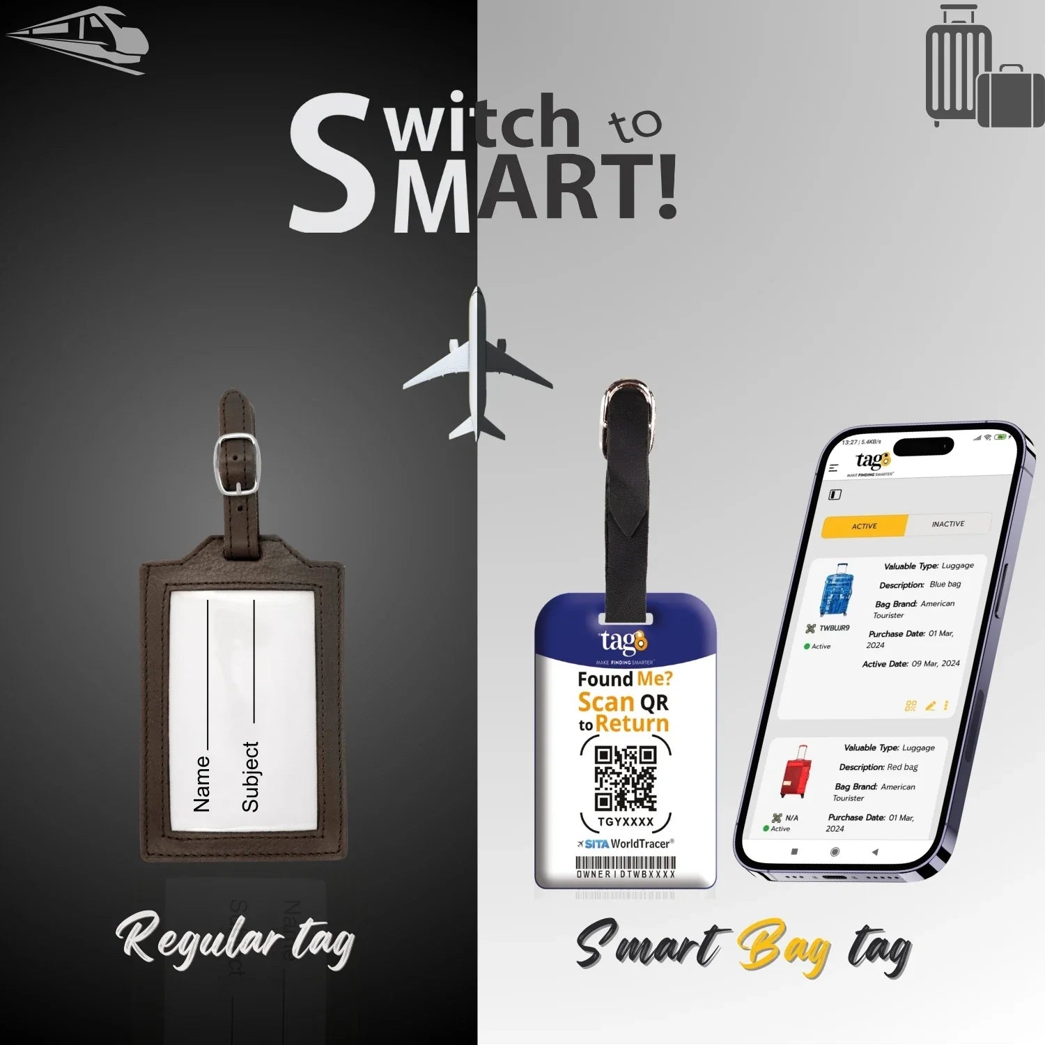 Smart Bag Security Tag - Netherland Flag [Pack 2]