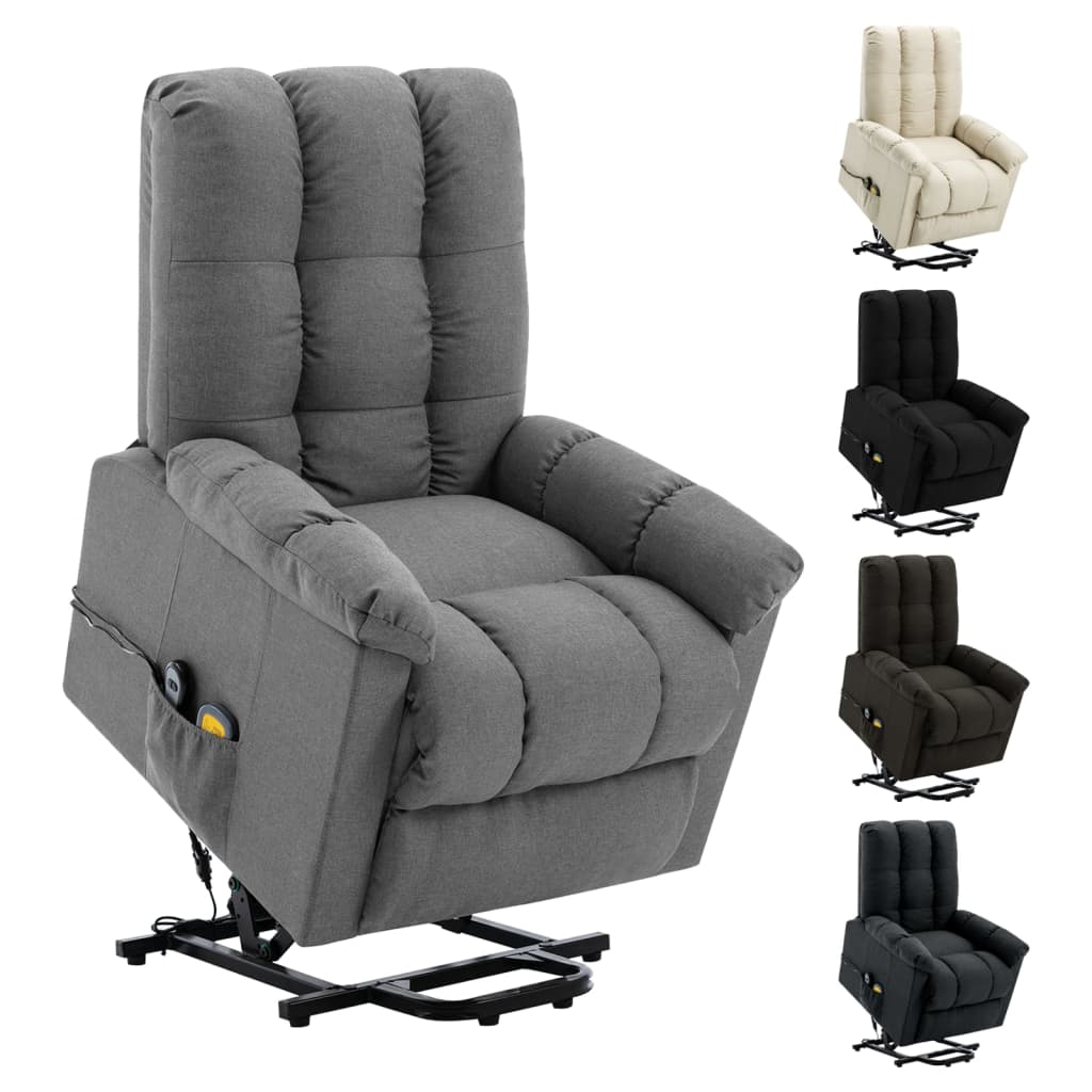 vidaXL Power Lift Recliner Electric Lift Chair for Home Theater Cinema Fabric
